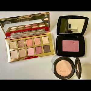 Estée Lauder eyeshadow+lancome blush+Becca highlighter